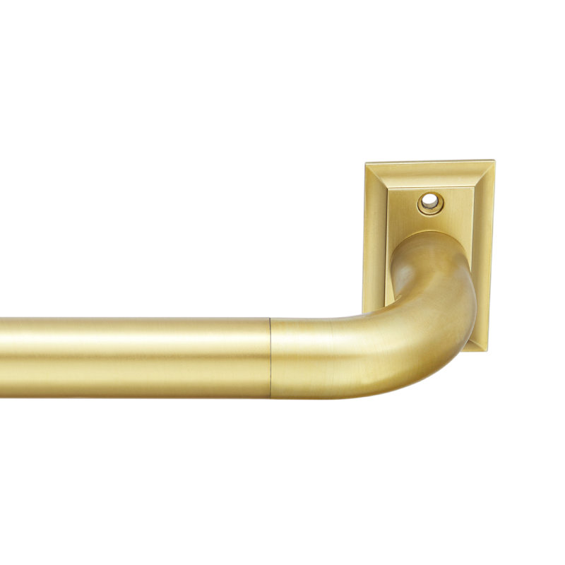Brushed Gold Adjustable Steel Blackout Curtain Rod Set