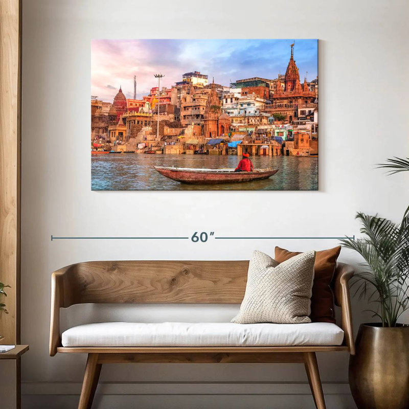 Ravi Sadhu In A Boat, 30" H x 45" W