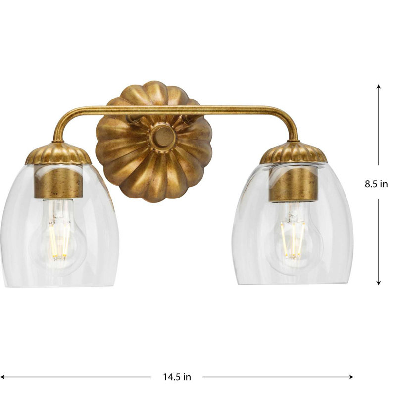 Quillan Dimmable Vanity Light, Gold Ombre, 2