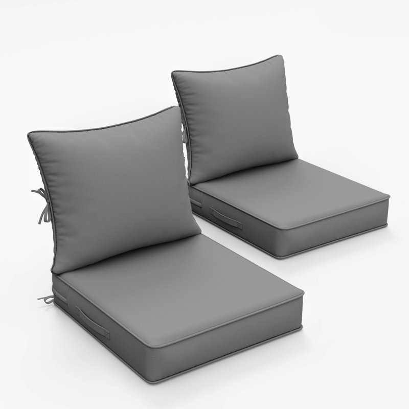 Coussin de siège / dossier d'extérieur, L 19 po x P 19 po, Gris clair
