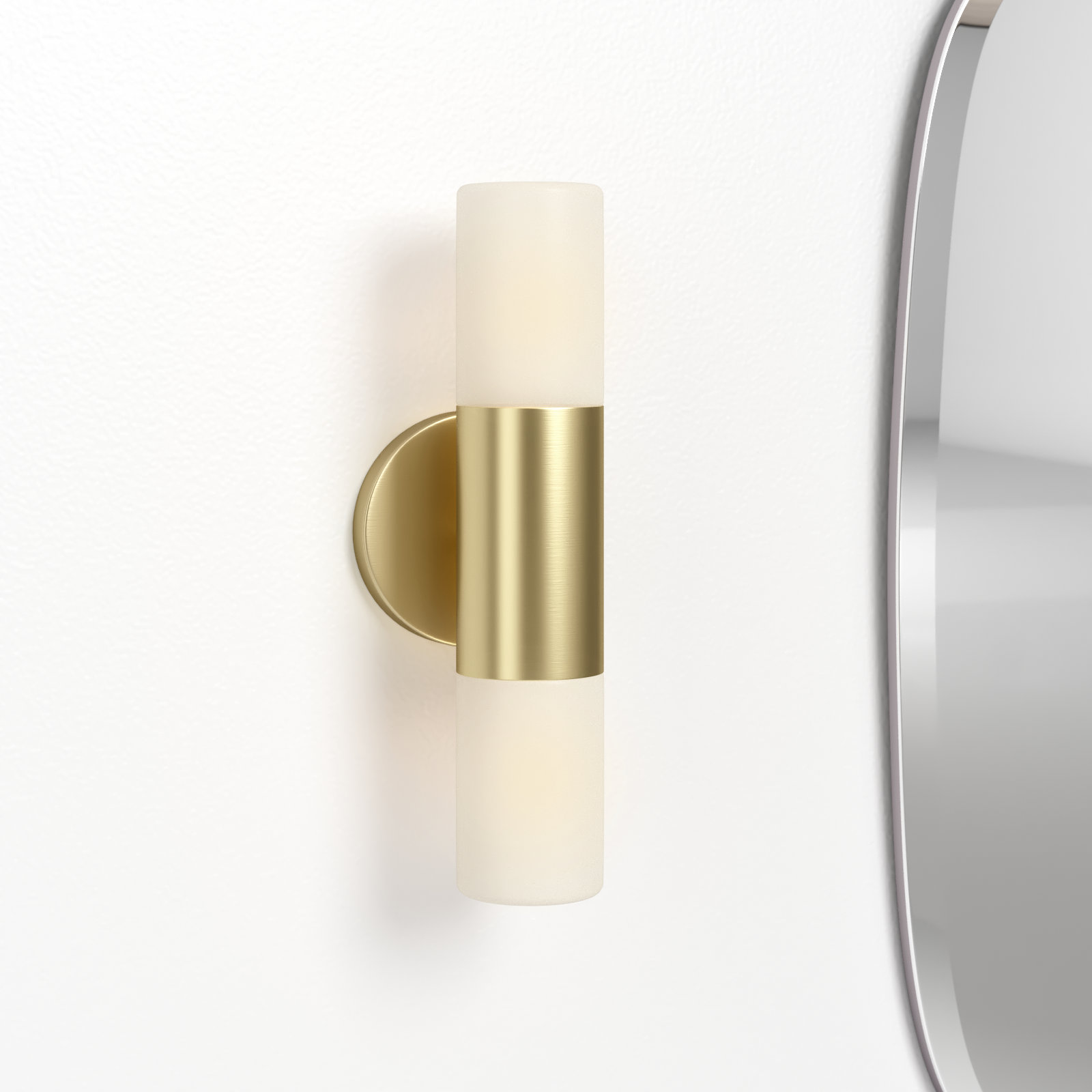 Otto 2 Light Glass Dimmable Armed Sconce, Aged Brass