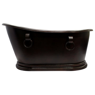 Lilith 67.62'' x 36.75'' Freestanding Soaking Copper Bathtub