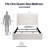Queen Wingback Upholstered Bed, 54" High Headboard, Ivory Canvas Chenille, Minimalist Style, Box Spring Required-1353644375