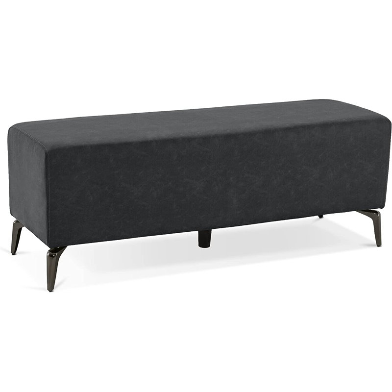 Aryen Waiting Room Chairs Salon Furniture, Office Reception Bench, Ottoman Bench Lobby Guest Chairs, Dark Gray 