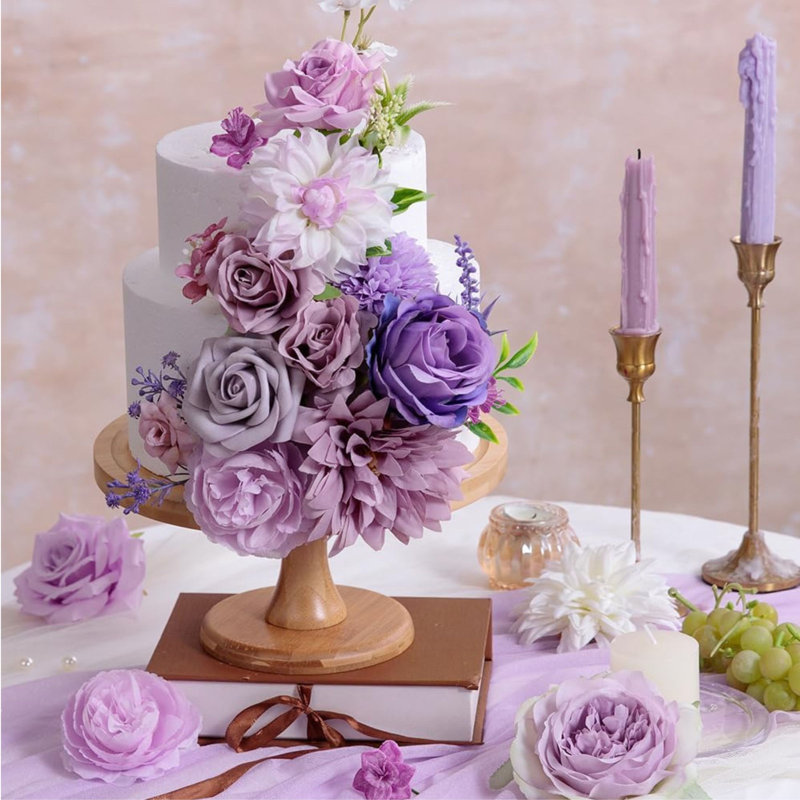 Ensemble de fleurs artificielles mauves