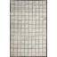 Light Ivory Color Antique American Folk Art Geometric Log Cabin Pattern Hooked Rug