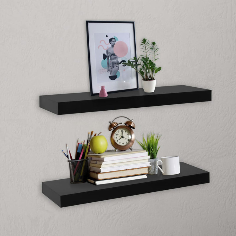 Quintan 2 Piece Floating Shelf, 3.8cm H x 40cm W x 20cm D