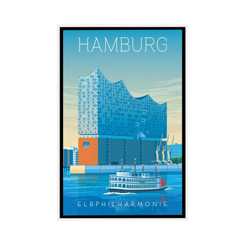 Hamburg Elbphilarmonie Germany Travel Art Print 1 Piece Wall Art on Canvas, 101.6 cm H x  66.04 cm W  x  4.445 cm D, White