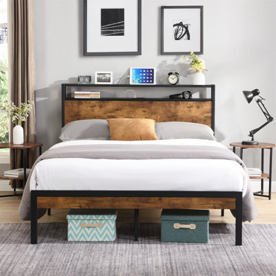 Luxurious Metal Platform Bed with Stylish Headboard and Footboard for Ultimate Comfort