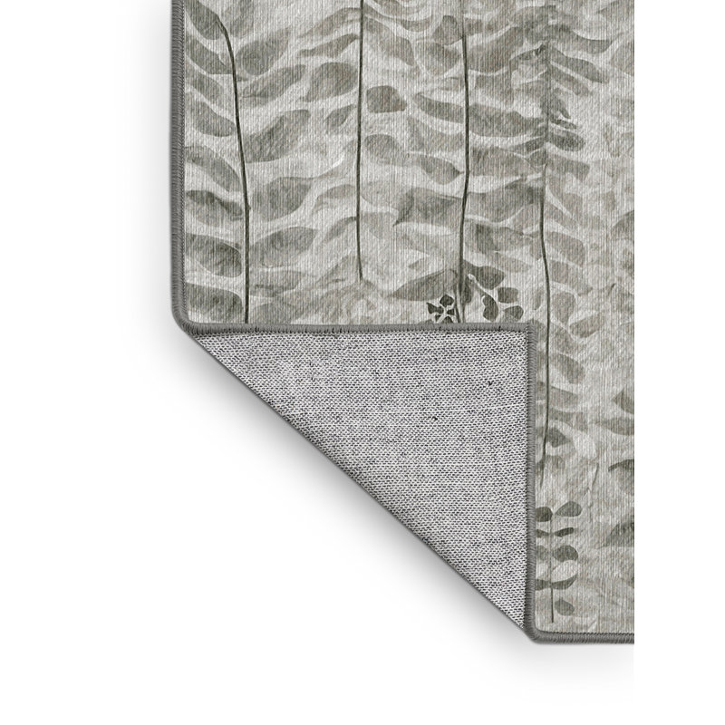Machine Washable Gray Area Rug, Square 8'