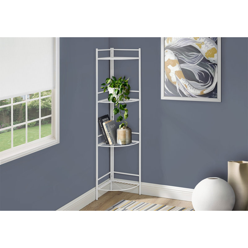 Bibliothèque Neponset, bibliothèque, étagère, d'angle, 3 niveaux, H 58 po, bureau, chambre à coucher, métal, contemporain