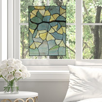 River Of Goods Yellow Birds In A Lemon Tree Multicolored Stained Glass Window Panel 21364 - The Home Depot
