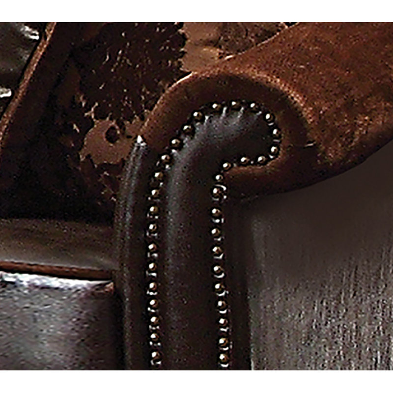 Leedom 89" Faux Leather Rolled Arm Sofa