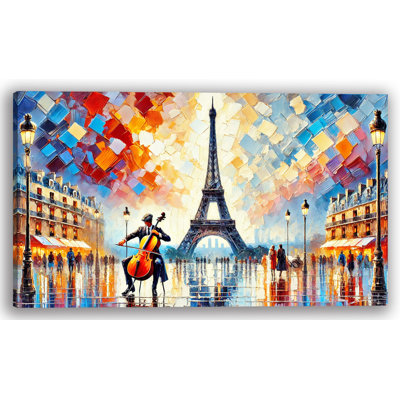 «Parisian Serenade Under the Eiffel Tower», art mural sur toile tendue