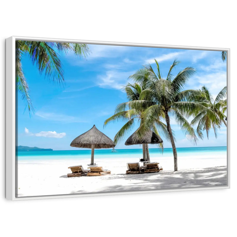 Bord de mer Boracay, Cadre flottant blanc, 46 po x 31 po
