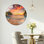 Horloge murale décorative moderne en verre Sunset Beach - 23,6 po