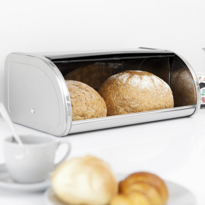 Boîte à pain à couvercle roulant Brabantia, Acier mat anti-traces de doigts