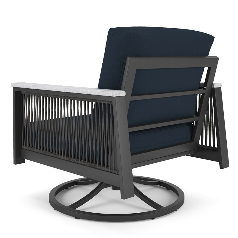 Townsend Sunbrella® Swivel Patio Rocking Chair, Canvas Navy Sunbrella® Canvas