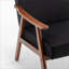 Méridienne en velours noir avec structure en bois stable - offre des sièges très confortables recouverts de velours massif, ornement essentiel de style moderne Mid-Century,