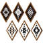 6 pièces décoratives murales Southwest Farmhouse rustique chambre suspendue signe Boho Tribal moderne géométrique Vintage Home Decor (couleur élégante)