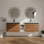 Meuble-lavabo mural 72 po avec lavabo de comptoir en résine et 1 tablette de rangement, 4 portes à fermeture douce (KD-Packing)-133692220
