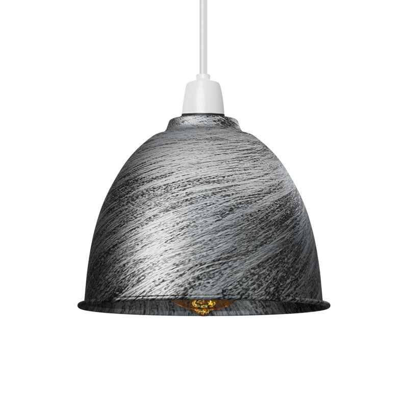 12cm H Metal Drum Lamp Shade ( Screw On ), Brushed Silver