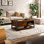 Table basse Trapeze, pieds en fer - noyer-115186937