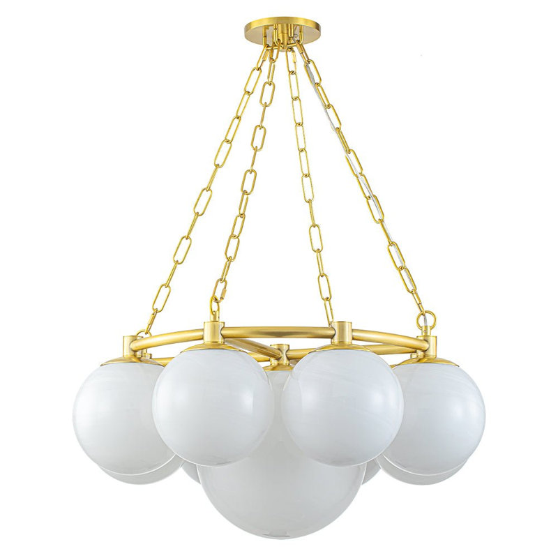 Franchell 9 - Light Cloud Glass Globe Chandelier