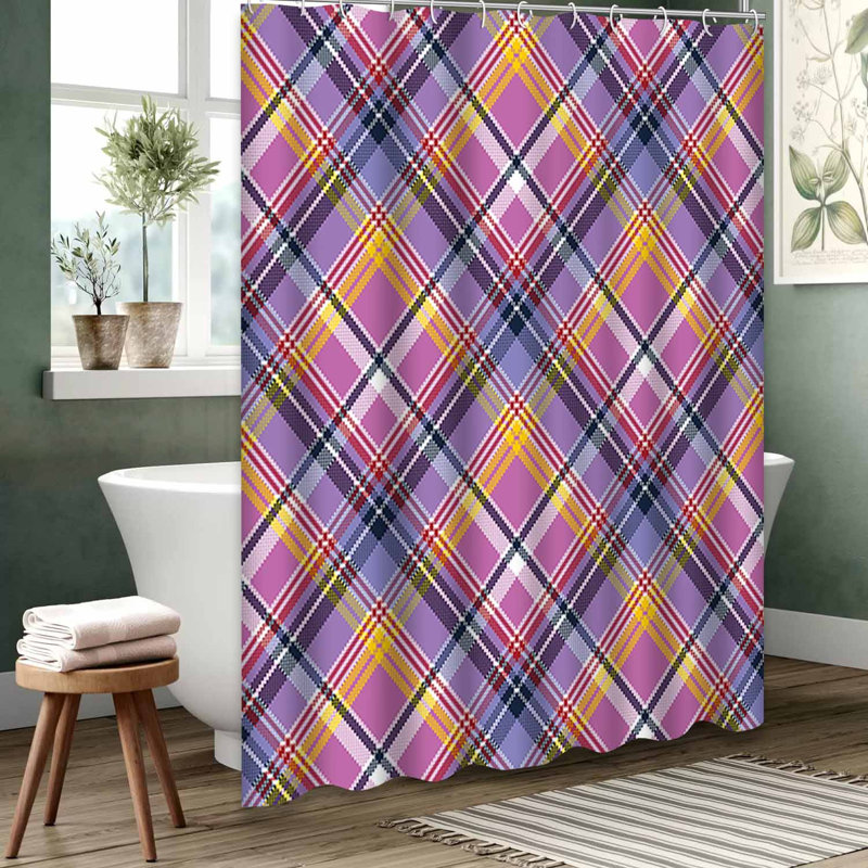 Rideau de douche imperméable mauve, rideaux de douche pour la salle de bain avec 12 crochets, L 72 po x l 78 po