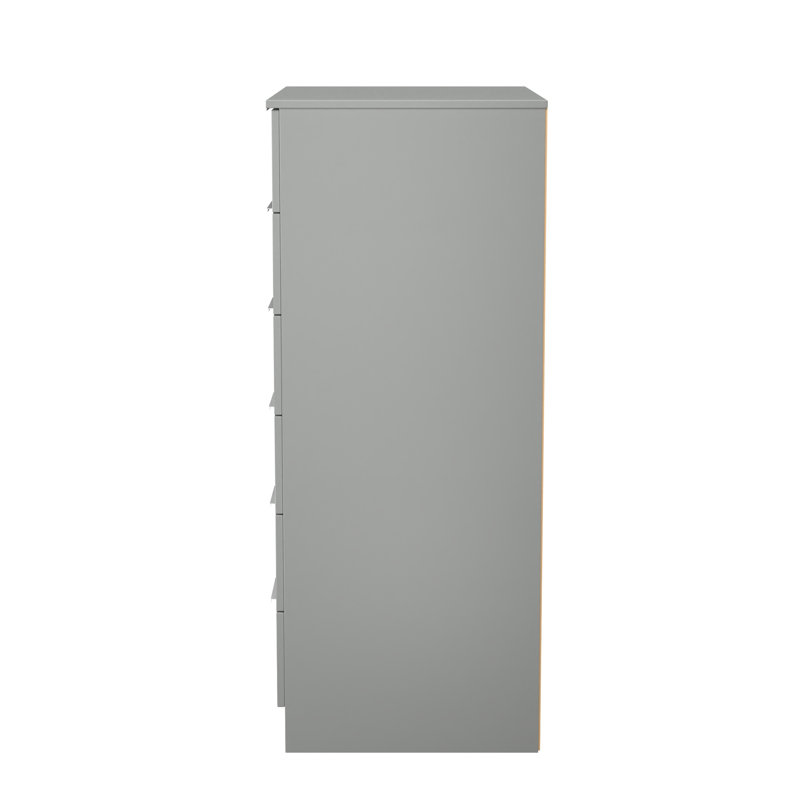 Biernat 1 Door 5 Drawer Kids Robe, Uniform Grey/Dusk Grey