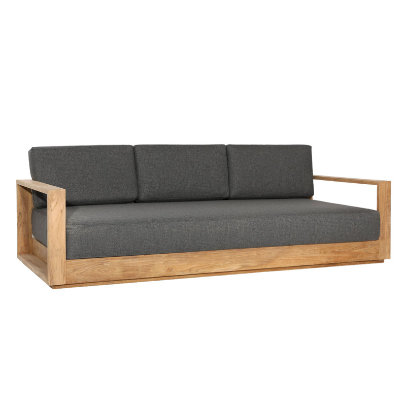 Darlene 94" Outdoor Olefin Patio Sofa, Charcoal