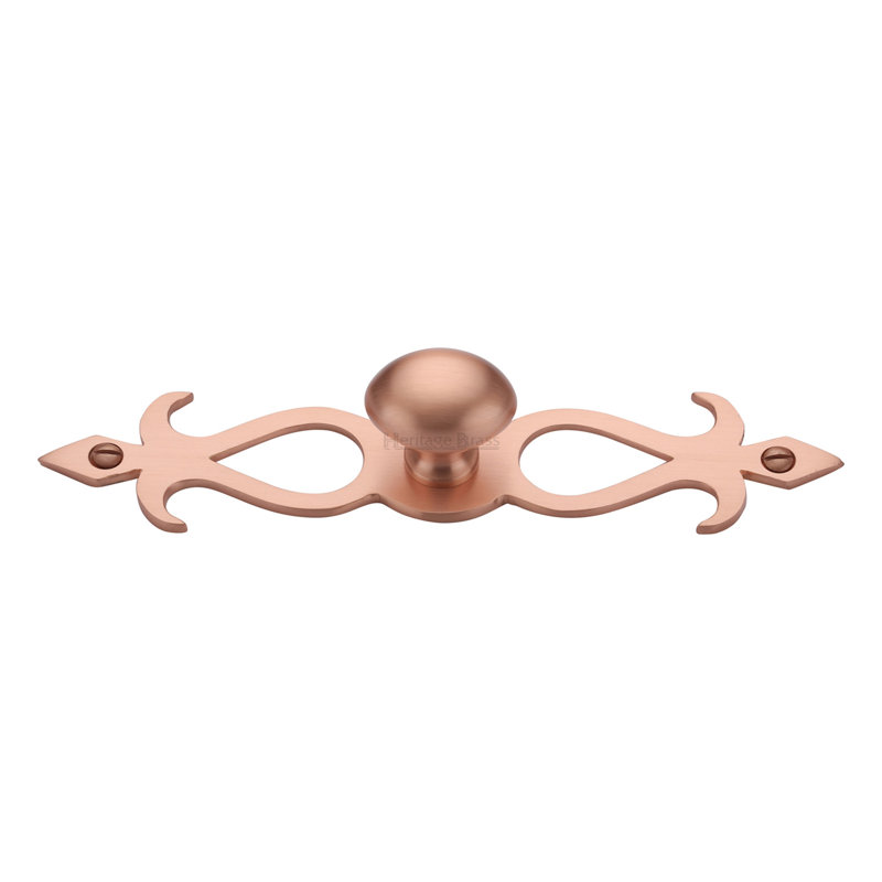 Heritage Brass Heritage Cabinet Knob Oval/Backplate Design 32mm, Satin Rose Gold
