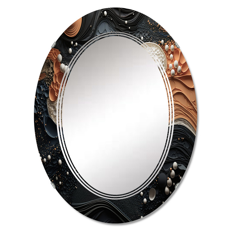 Kielle - Miroir mural moderne ovale, 30 po x 20 po