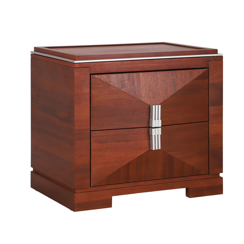 Table de chevet moderne Mid-Century, Marron foncé