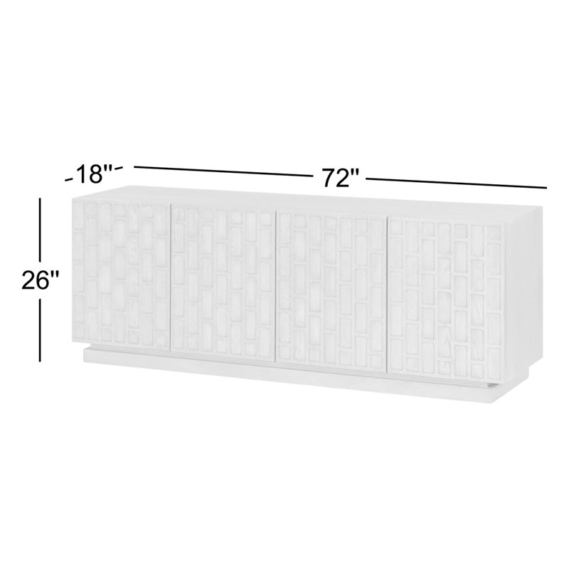 Asbury Media Console-Light Wash Oak, Light Wash Oak