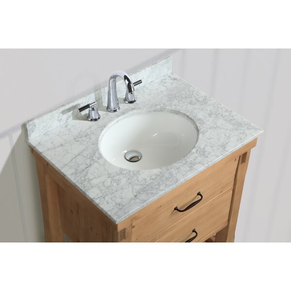 Three Posts™ Kordell 30'' Single Bathroom Vanity with Carrara Marble ...