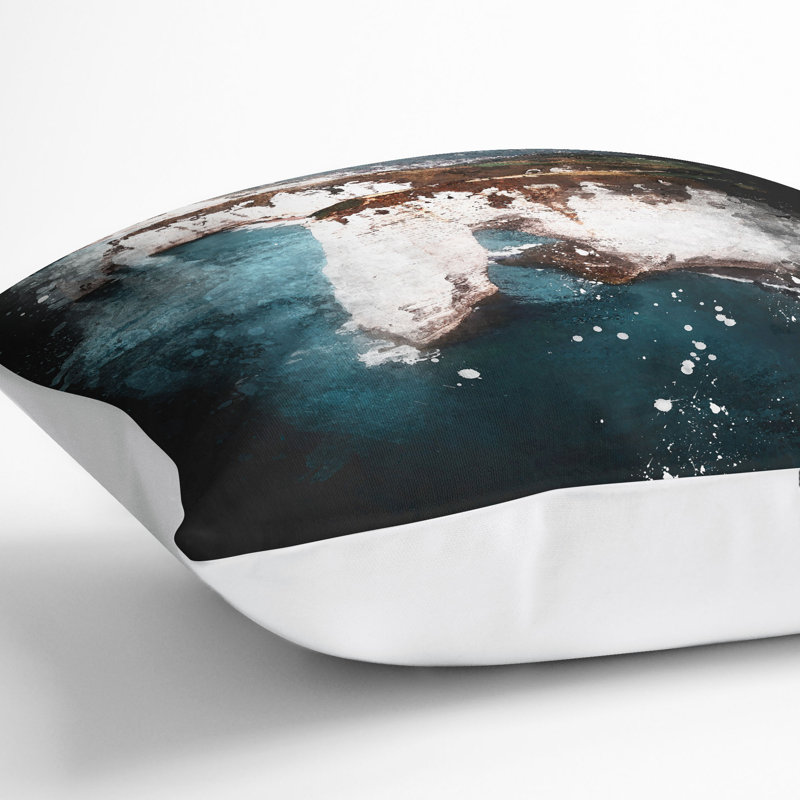 Abstract Square Cushion, White, 40cm H x 40cm W x 15cm D