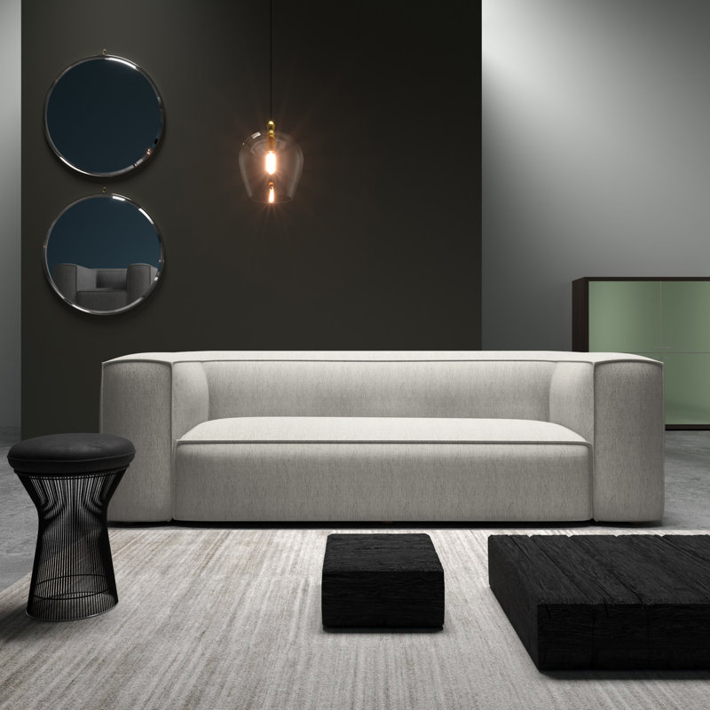 Varick Oversize Track-Arm Sofa with Flange, 30" H x 108" W x 41" D, Weathered, Box Weave Linen Pumice