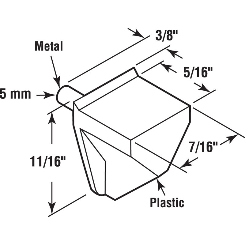 Prime-Line 5 mm Off-White Plastic Shelf Support Peg
