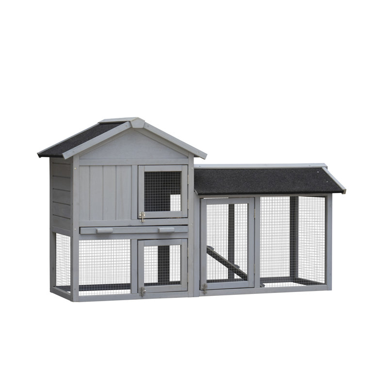 Cage avec panneaux latéraux détachables - housse imperméable personnalisable pour animaux de compagnie gris pour garder les animaux au sec par temps pluvieux