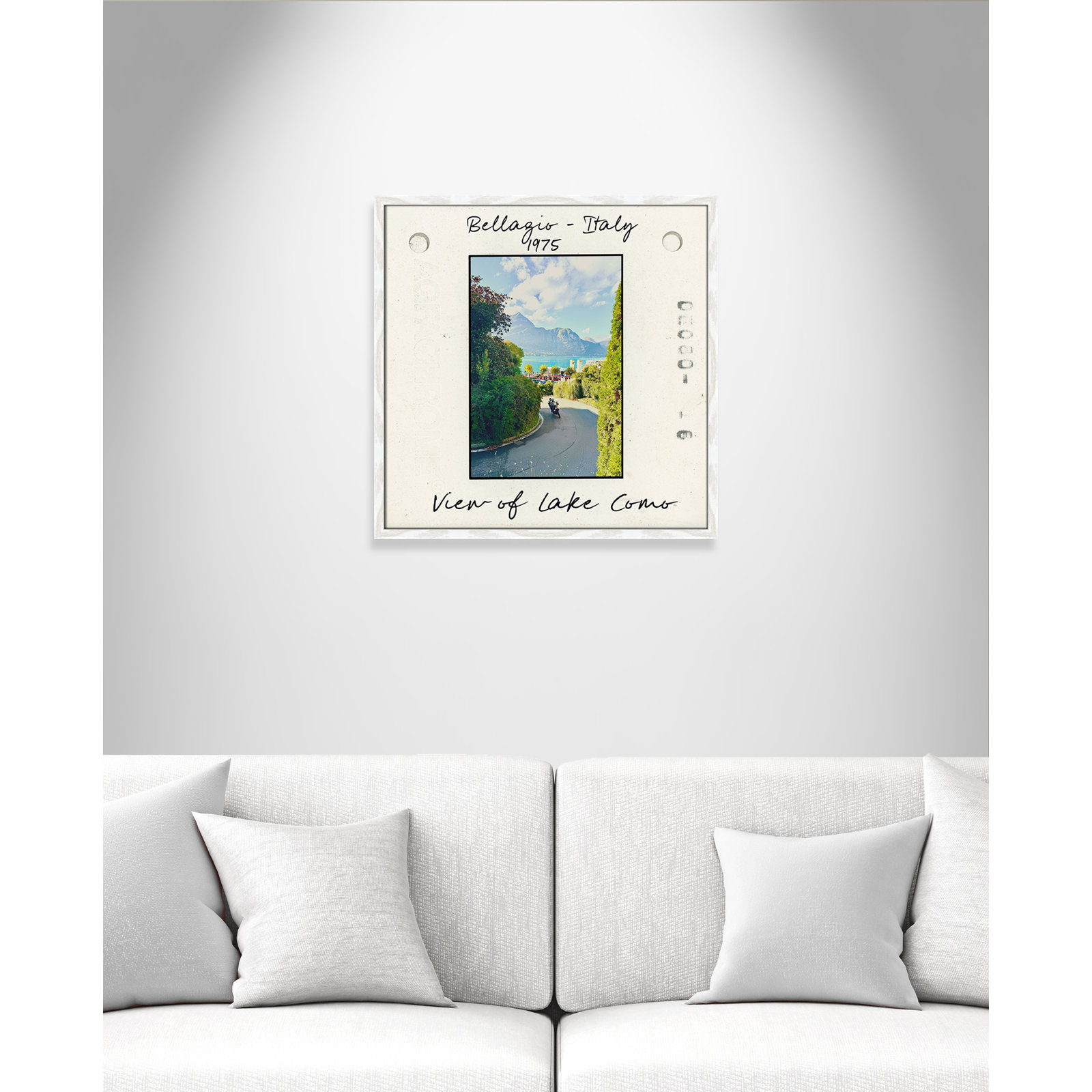 Ritona "Bellagio, Italy - Lake Como" Print, White Single Picture Framed Paper, 23.5" H x 23.5" W x 0.75" D