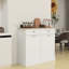 Armoire poubelle de cuisine à deux tiroirs et deux compartiments inclinables - blanc