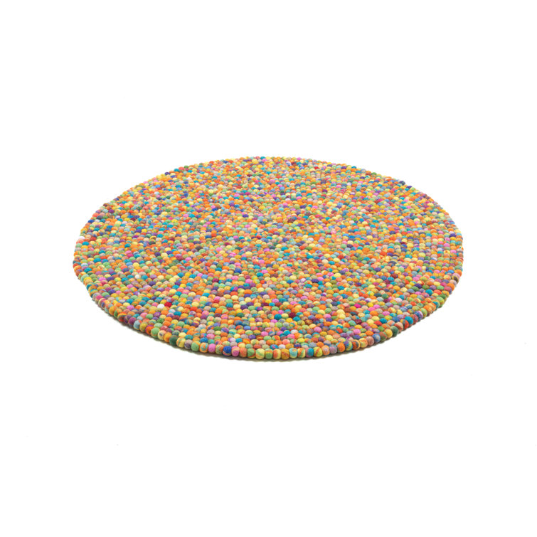 Lauge Hand Felted Wool Beige/Red Rug