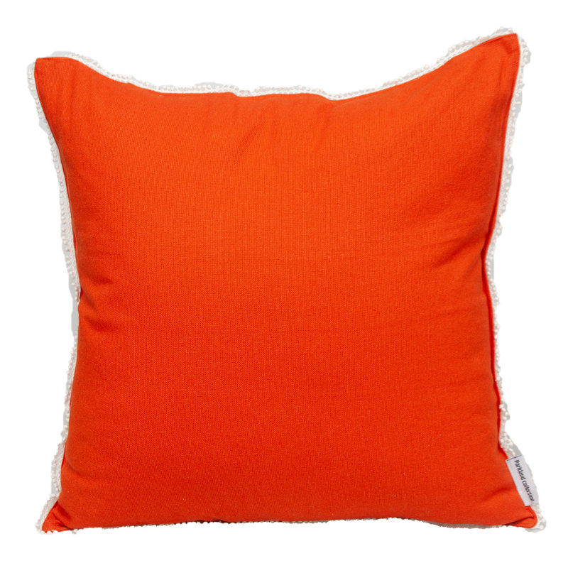 Coussin décoratif en coton orange 20 po