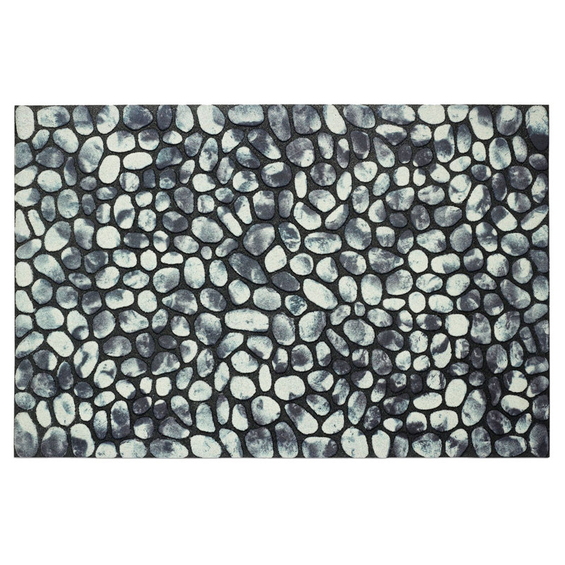 Non-Slip Geometric Indoor / Outdoor Doormat, Grey