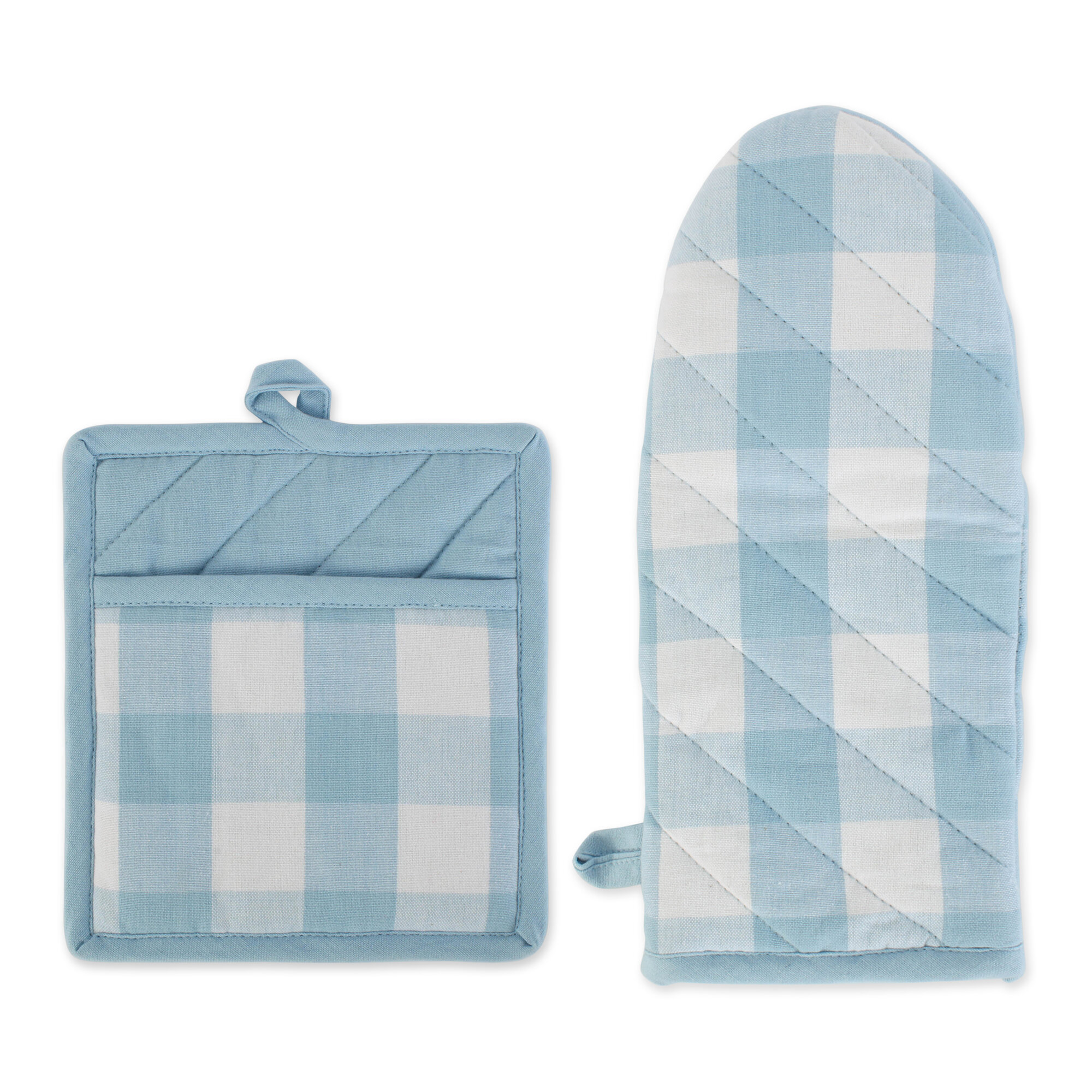 Pure Cotton Non Slip Kitchen Pot Holders and Oven Mitts Set