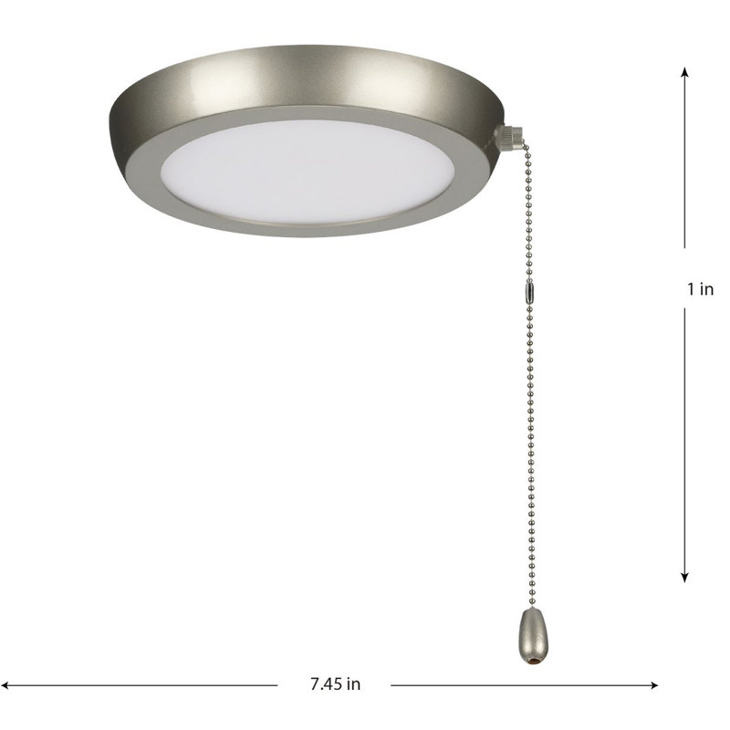 Edgelit 1-Light LED Ceiling Fan Light Kit, Painted Nickel