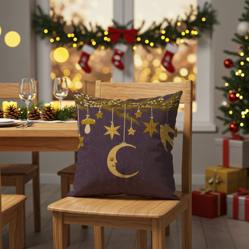 Miti Christmas Cushion Cover Set (2 Pieces), 16.9 x 16.9 Inches | 50% Cotton / 50% Polyester, Machine Washable at 86°F | Ironable, No Filling | Perfect Holiday Decor for Cozy Living Spaces and Festive Touch