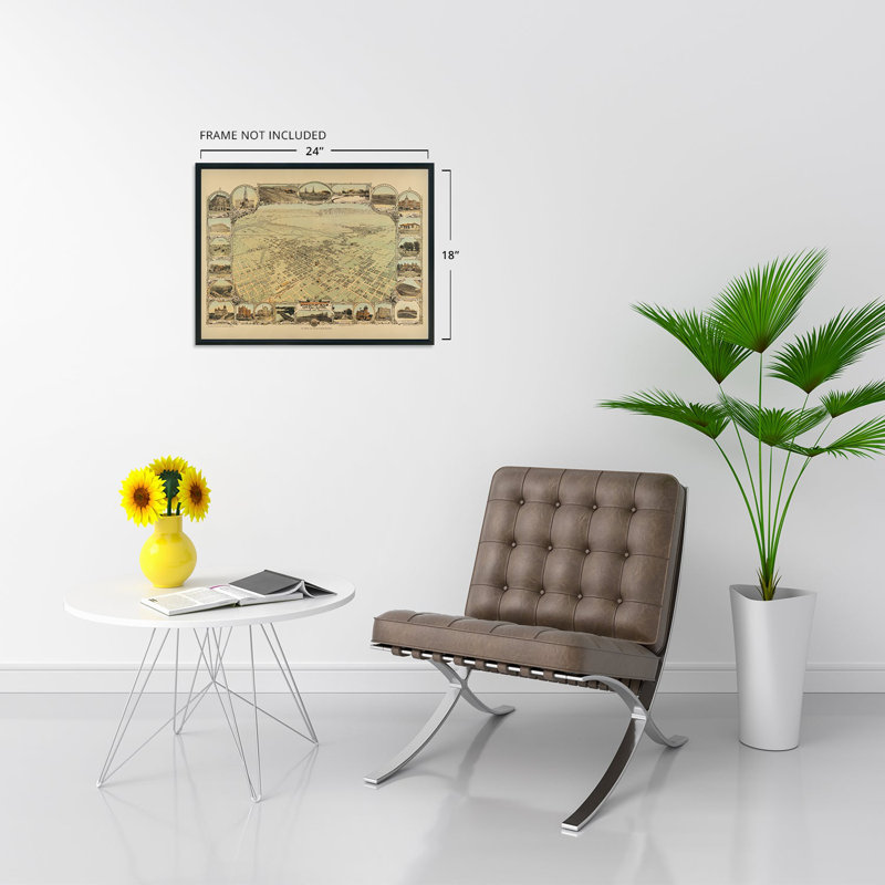 «1901 Bakersfield California», affiche sur papier, H 18 po x l 24 po x P 0,01 po