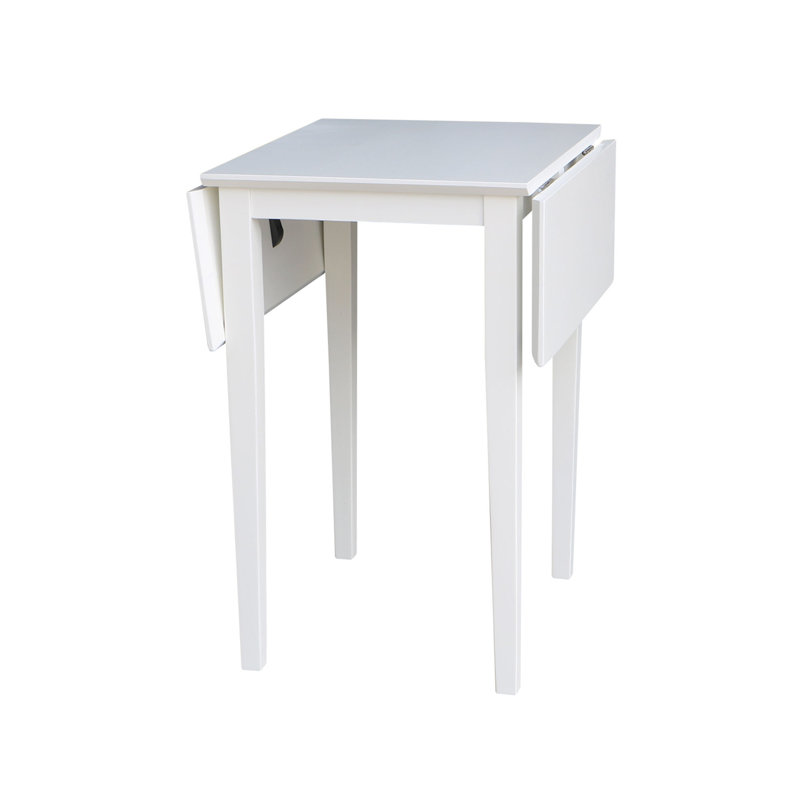 Maner Extendable Drop Leaf Solid Wood Dining Table, White